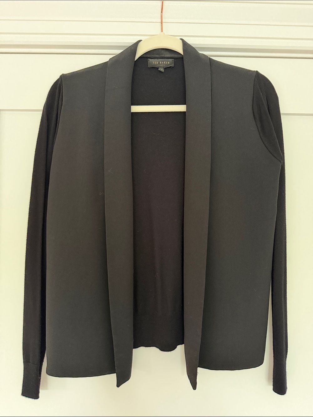 Ted Baker Black Open-Front Lightweight Cardigan
